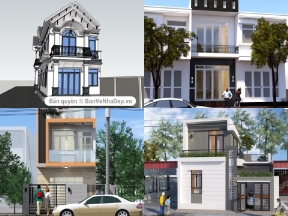 Bộ sưu tập [CAD+SU] Thư viện tổng hợp 9 mẫu nhà phố 2 tầng các mẫu mới đa dạng phong phú